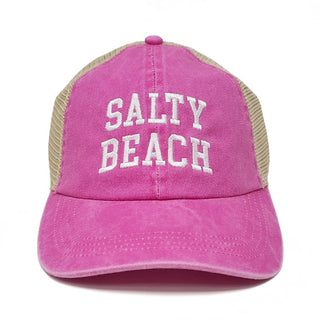 Embroidered Salty Beach Baseball Cap