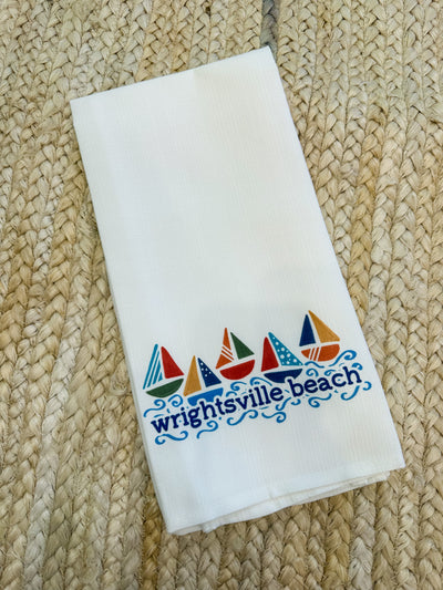 Sailboats on Wrightsville Beach Tea Towels
