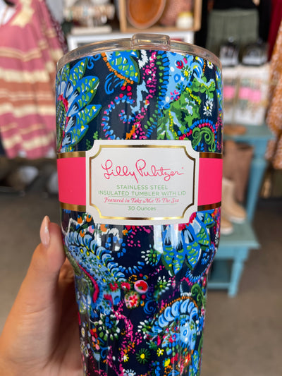 Lily Pulitzer Stainless Steel Thermal Mug 30oz - "Take Me to the Sea"