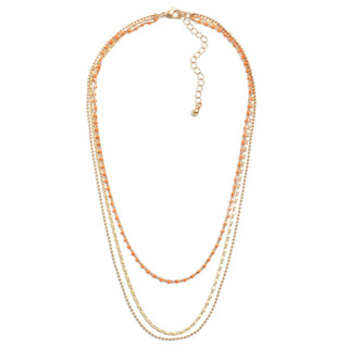 Layered Metal Tone Chain Link Necklace
