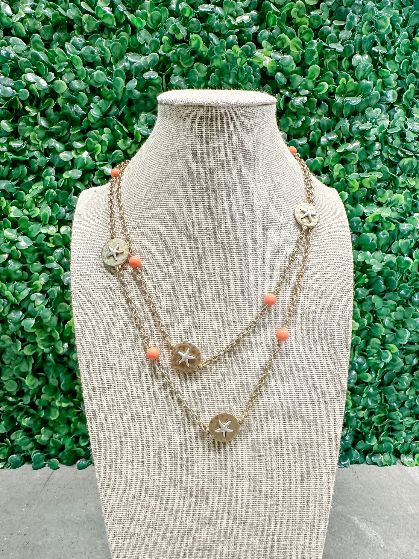 Coral Starfish Layering Necklace