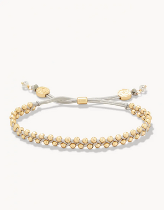 FRIENDSHIP BRACELET GREY/GOLD BEADS