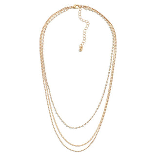 Layered Metal Tone Chain Link Necklace