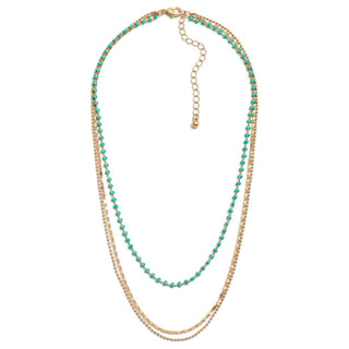 Layered Metal Tone Chain Link Necklace