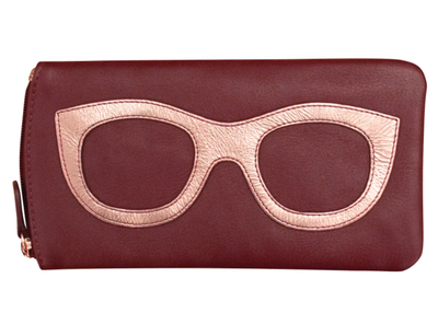 All Leather Eyeglass Case with Frame Graphic