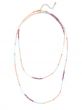 Multi Color Seed Beads Necklace - Tan Glitter