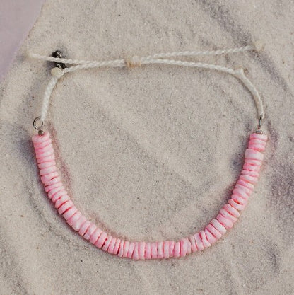 Pura Vida Pink Puka Shell Cord Bracelet