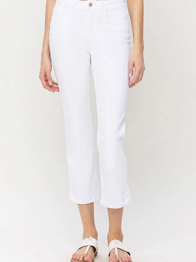 White High Rise Cropped Jean